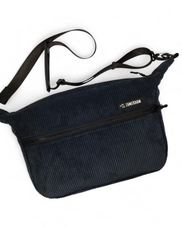 Torba Spacerowa Sztruks Crossbody Black.