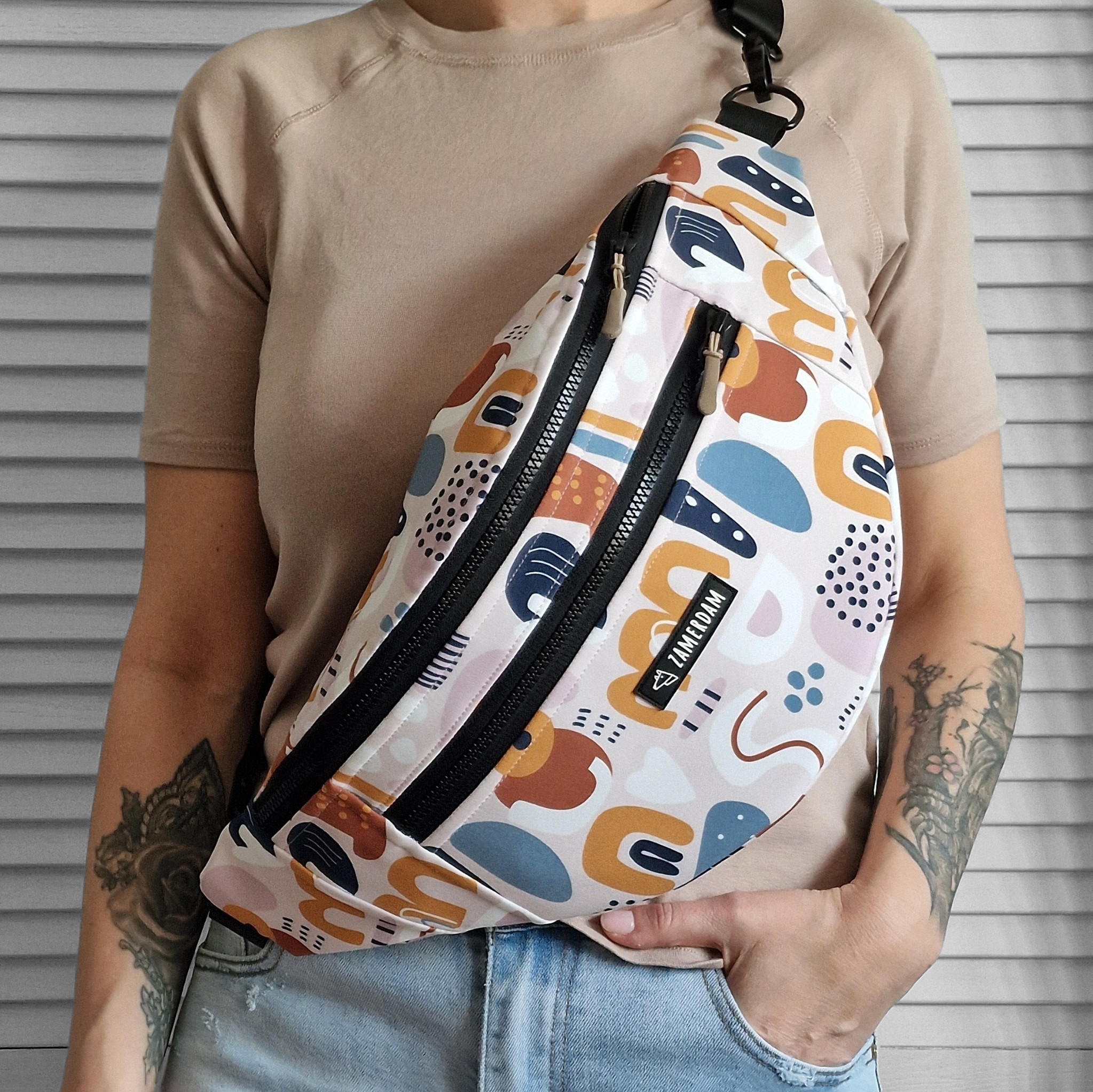 Nerka Midi Kangur Softshell Pastel Abstract